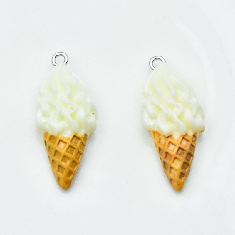 Resin Ice Cream Cone Keychain Charm – Cute DIY Jewelry Accessory Toy Ornament