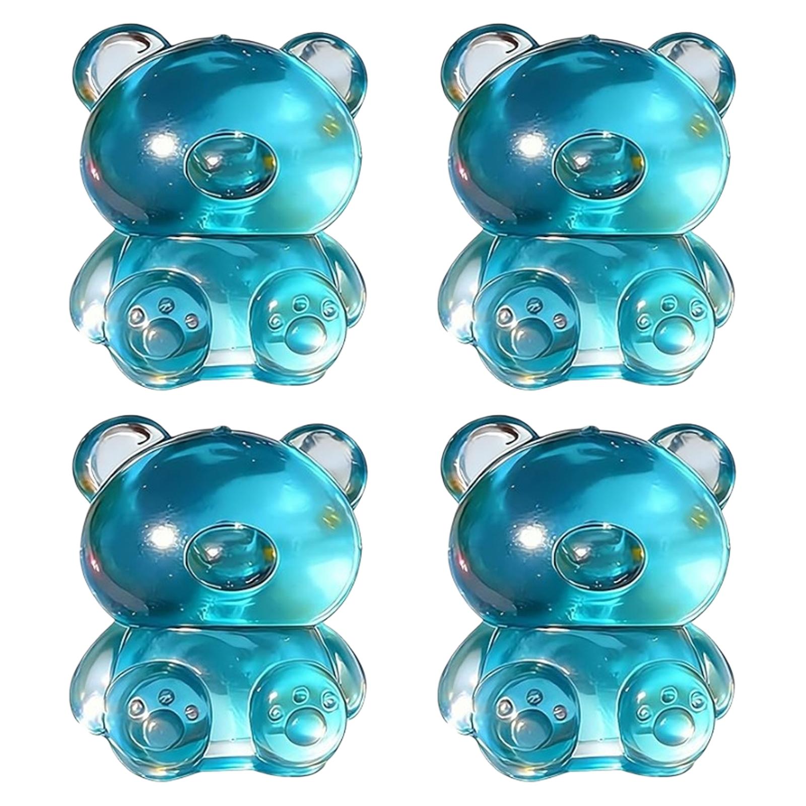 

4Pcs Cute Bear Squeeze Ball Colorful Soft Bear Cube Slow Rising Lightweight for Kids Adults Classroom Prize Party Favors синий