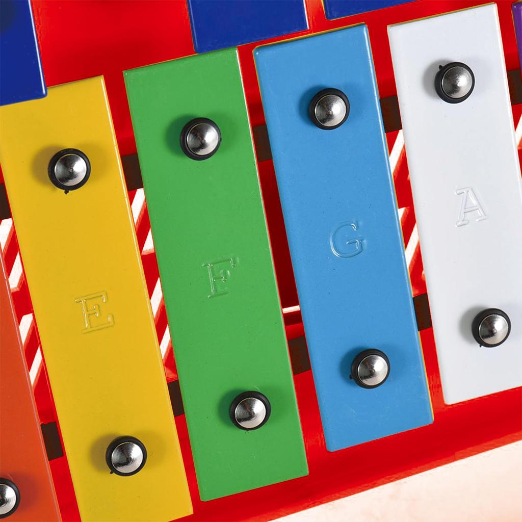 Seika Colorful Metallophone, 25 Notes, Musical Educational Material, Includes 2 Mallets, Orff Instruments (Red)