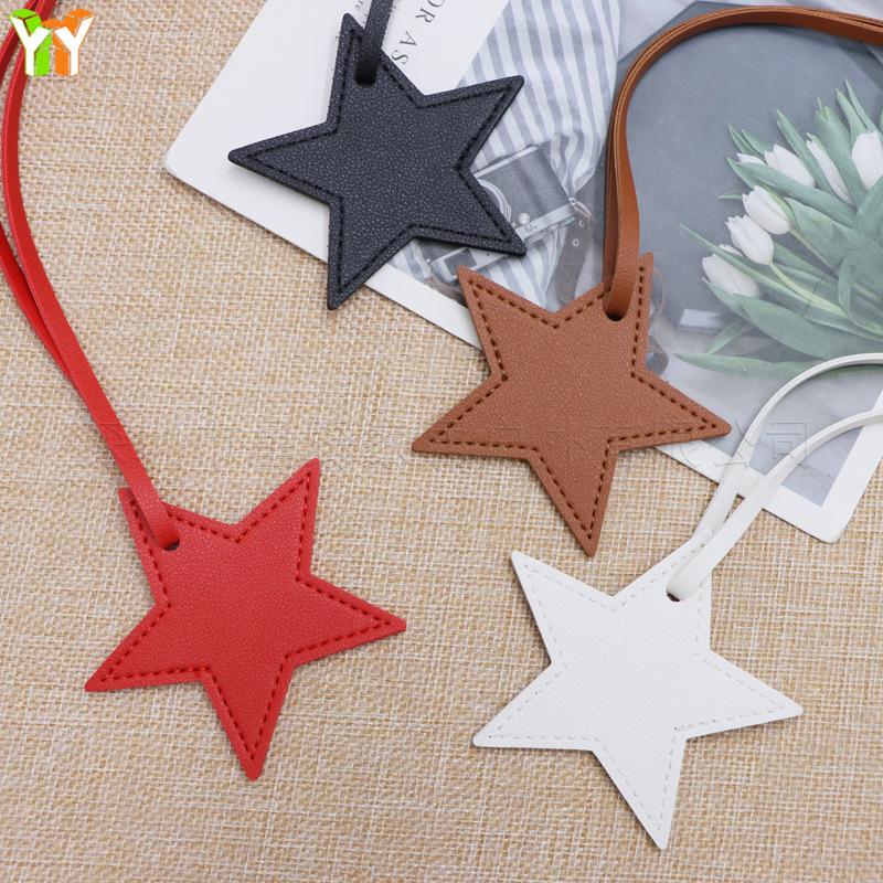 Japanese-Korean Simple Star Pendant Bag Ornament with Leather Lanyard