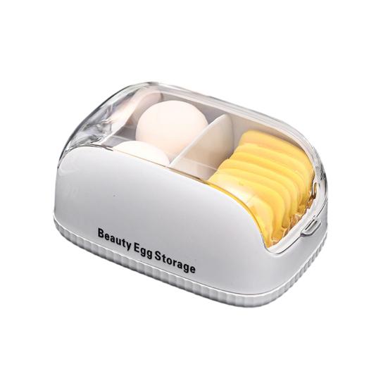 Makeup Sponge Case Portable Dustproof Cosmetic Egg Storage Box Transparent