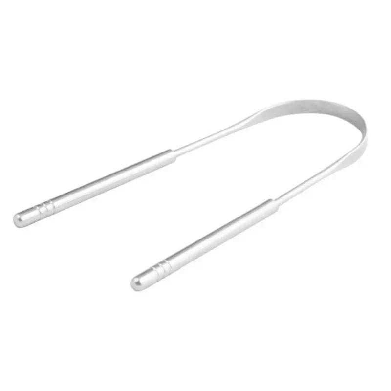 1/2Pcs Reusable Stainless Steel Useful Tongue Scraper Cleaner Fresh Breath Cleaning Coated Tongue Oral Hygiene Care Tools