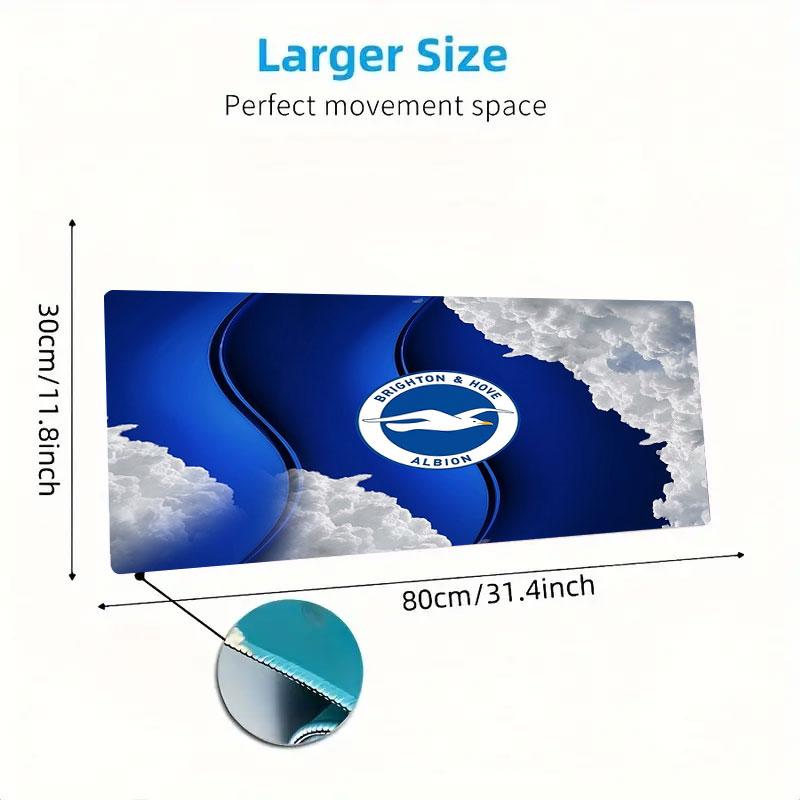 Brighton & Hove Albion Large Size Mouse Pad Large Gaming Table Cushion Non-slip Laptop Tablet Big Mousepad XXL Mat Mini PC Playmat With Lock Edge