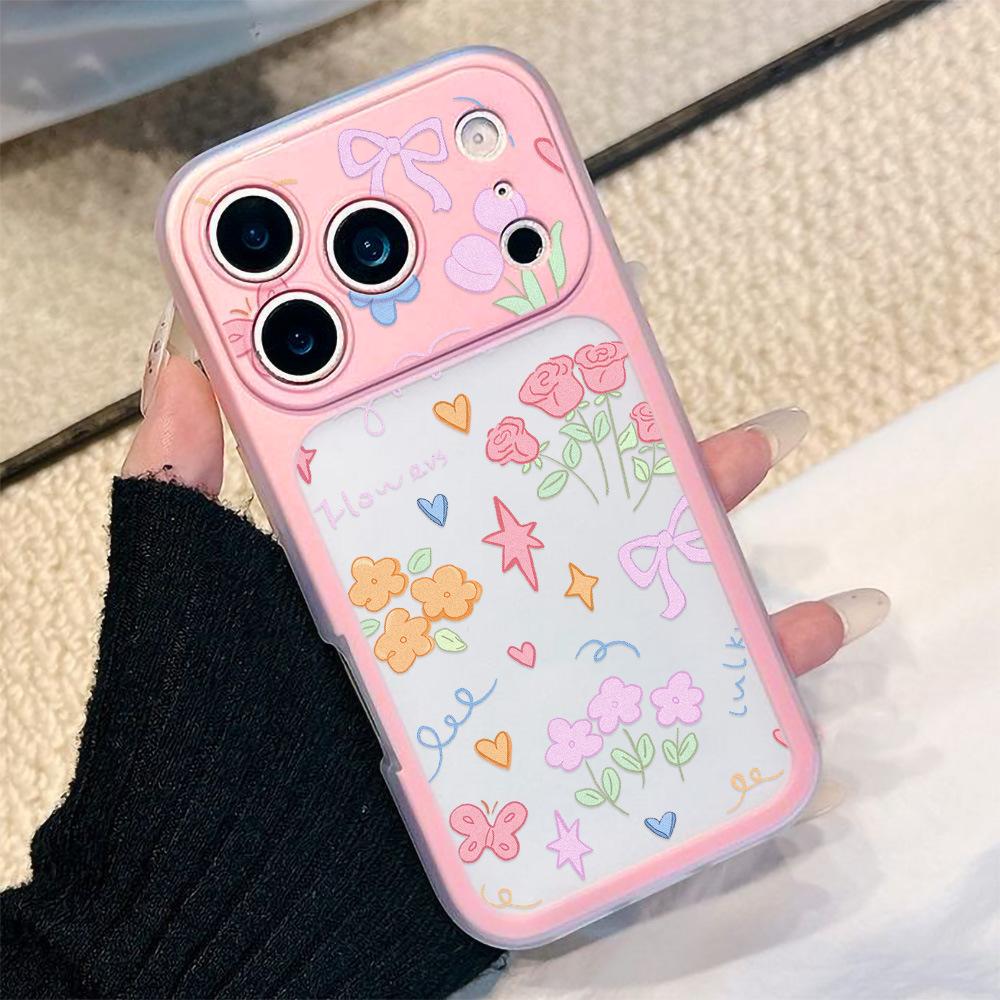 Applicable to iPhone17promax color flower two-in-one mobile phone case Apple 16 niche 15 generation hair ins wind