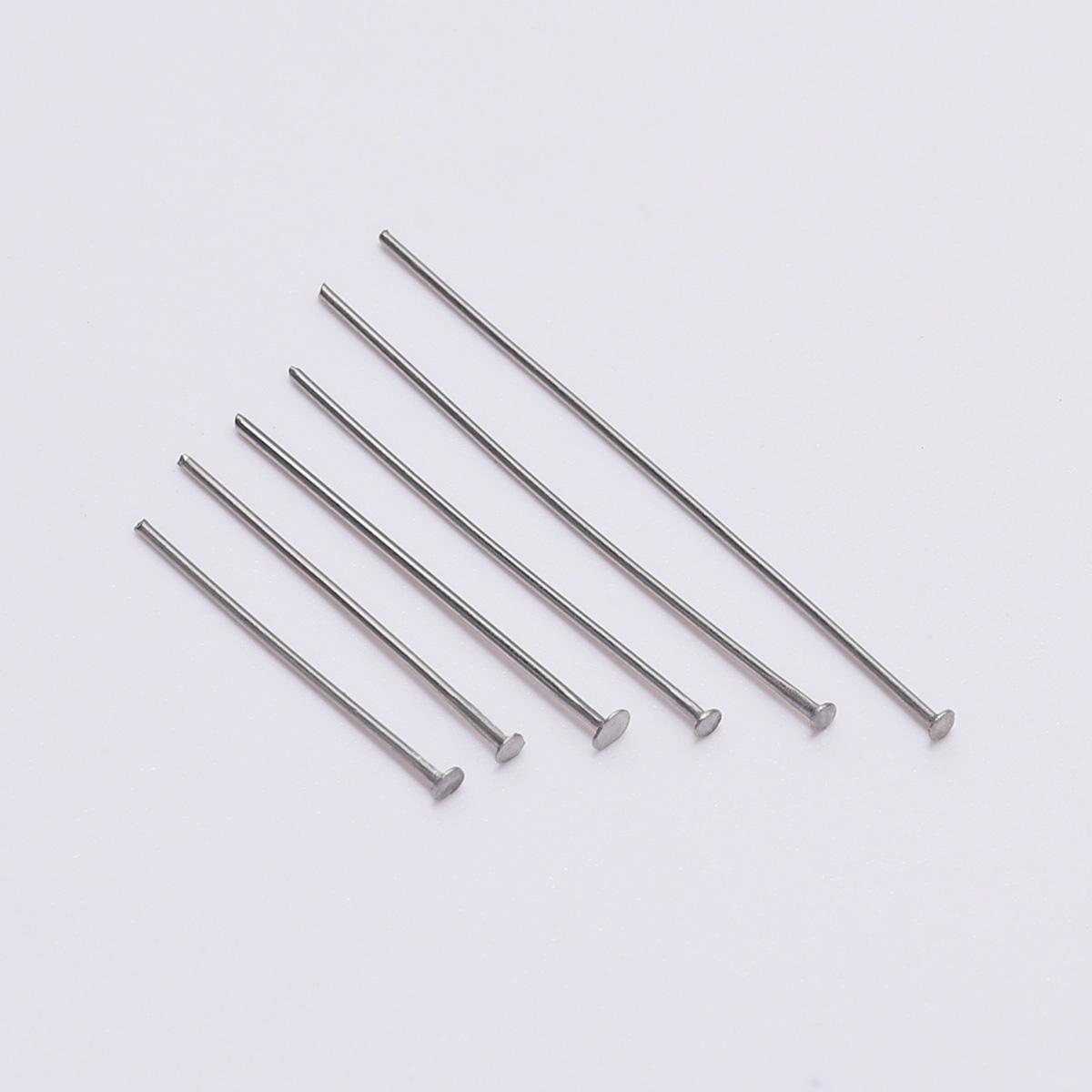 

100pcs/Bag 15 25 30 40 45 50 70 mm Stainless steel Flat Head Pin Findings Headpins For Jewelry Making DIY Supplies Accessories 18mm