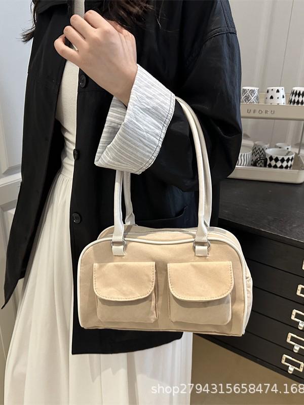 2025 Autumn/Winter Retro Suede Small Square Bag – Niche Design, Handheld & Underarm Style