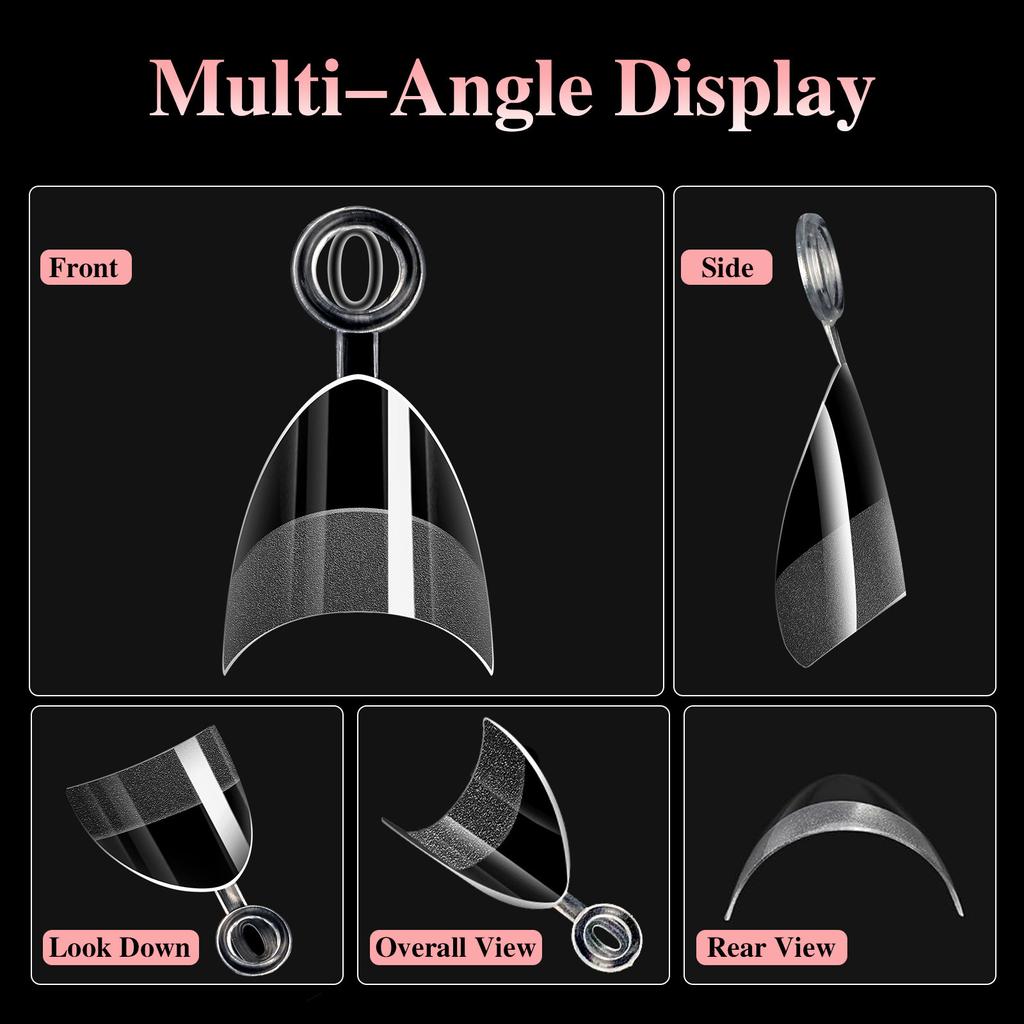 600 Pcs/Set Soft Gels Tips Press On Nail Short Half Cover Tips Clear Nail Tips False Nails Tips for Nail Salons