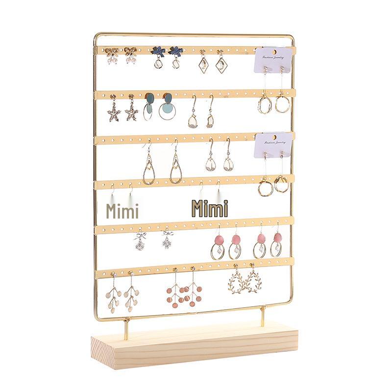 Solid Wood Iron Art Earring Holder Jewelry Display Stand for Home Storage and Hanging Ear Studs.