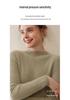 2025 Autumn/Winter Women's Slim-Fit Half-High Neck Solid Cashmere Ribbed Sweater