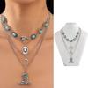 Bohemian Turquoise Chain Choker Vintage Clavicle Chain Multi Layer Necklace  Jewelry Gift