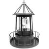 anso Solar Powered LED Rotating Lighthouse Night Light Outdoor Garden Home Decor Lamp (Black)