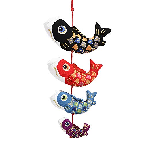 

Stylish and popular Koi Nobori (carp streamer) hanging decoration for indoor use, perfect as a tabletop toy, or as a miniature May doll for Boys Day