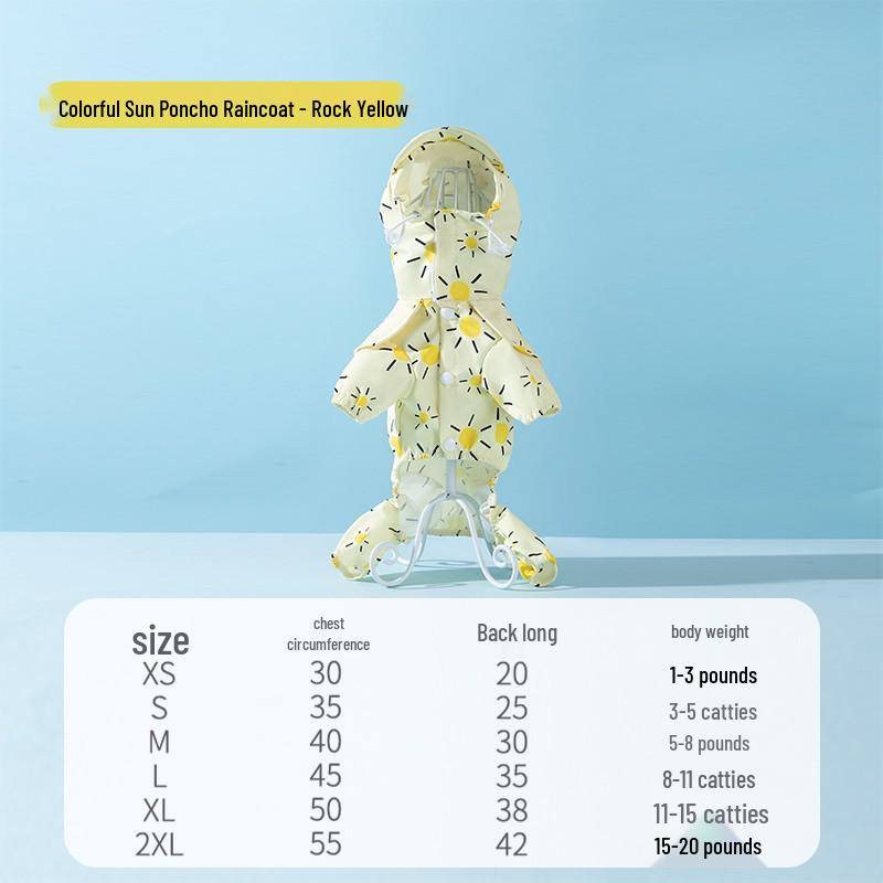 Bichon Frise Dog Raincoat: Full-Coverage, Waterproof, Four-Legged with Tail-Connected Design for Medium and Small Dogs