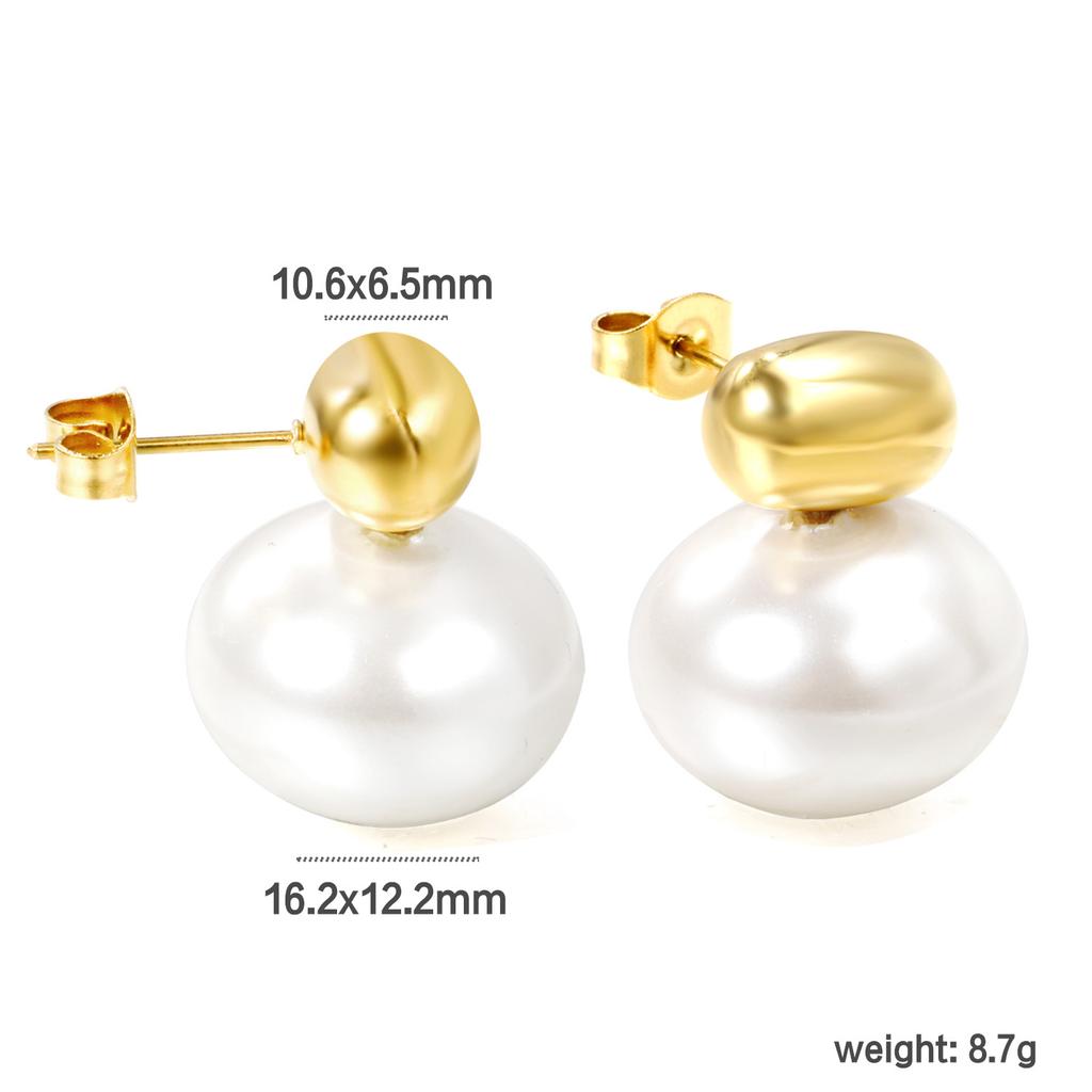 Elegant Baroque White Pearl Earrings Fashionable High-End Pearl Jewelry