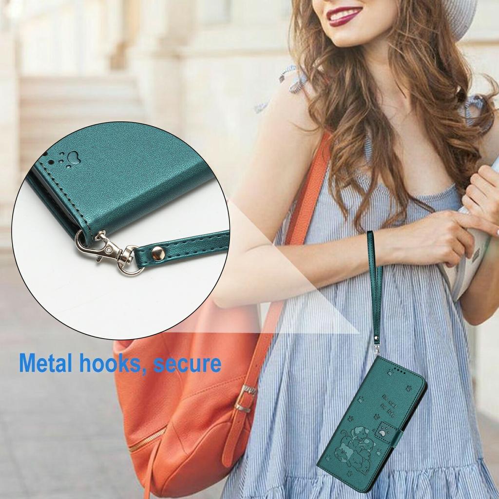 For Xiaomi Poco F8 Ultra/Redmi K90 Pro Max 5G Wallet Case Cats Imprint Leather Phone Cover with Strap