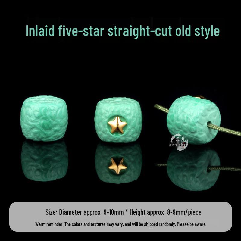 Turquoise Inlay Star & Moon Vajra Bodhi Bead String
