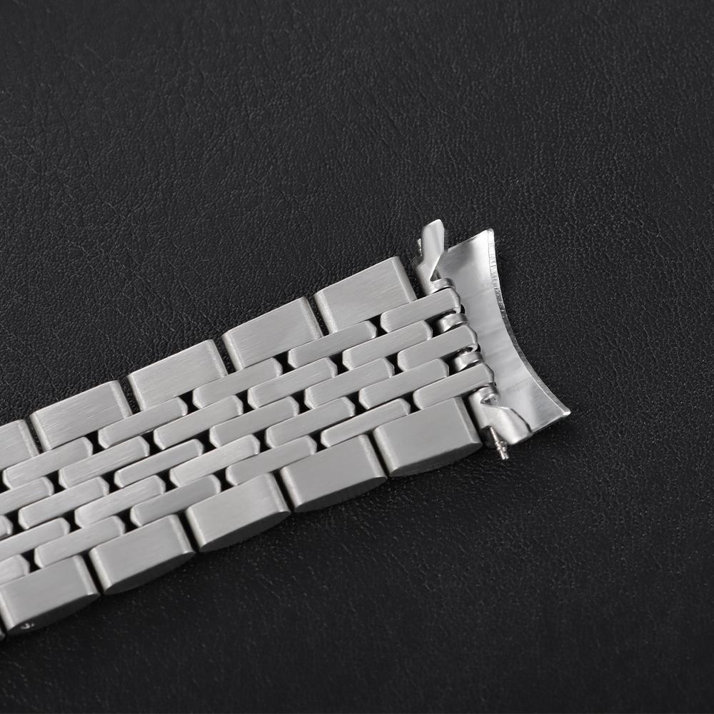 20mm 22mm pro Seiko Luxusní Pevný Nerezový Pásek pro Jubilee Zakřivený Konec Náramek pro Muže Nastavitelná Skládací Přezka Řemínky