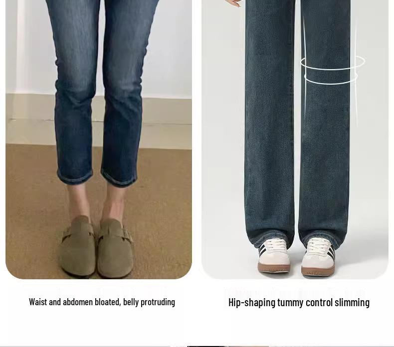2025 Women's High-Waisted Vintage Straight-Leg Jeans for Spring and Autumn