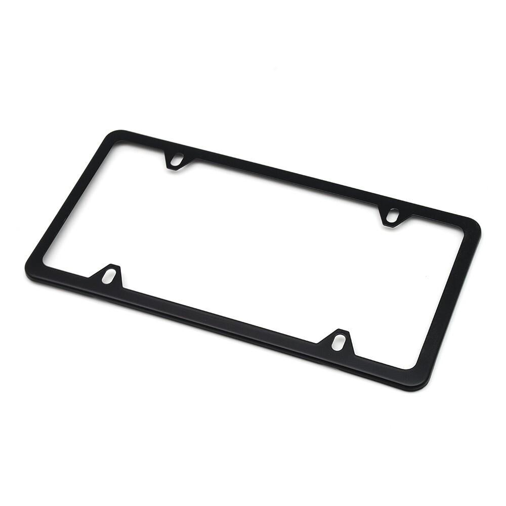 4 Holes Stainless Steel License Plate Frames 2 PCS Car Licence Plate Covers Slim Design With Bolts Washer Caps For US Vehicles License Plate Covers