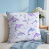 Cushion Cover Whale Print Short Plush Soft DoubleSided Printing Pillow Case Cozy Sofa Bedroom Home Decor Gift