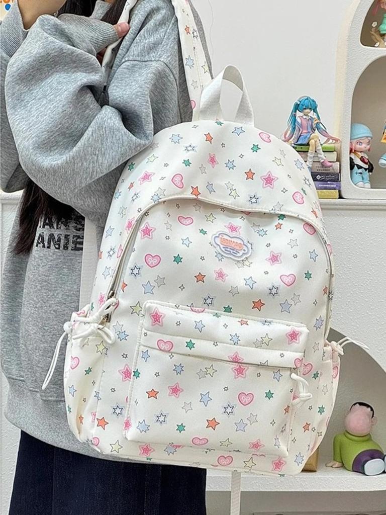 Star Heart Print Bag Lightweight Mochila High Capacimochilas Mujer Teenage Girls Backpacks College Style Backpack Bags for Woman
