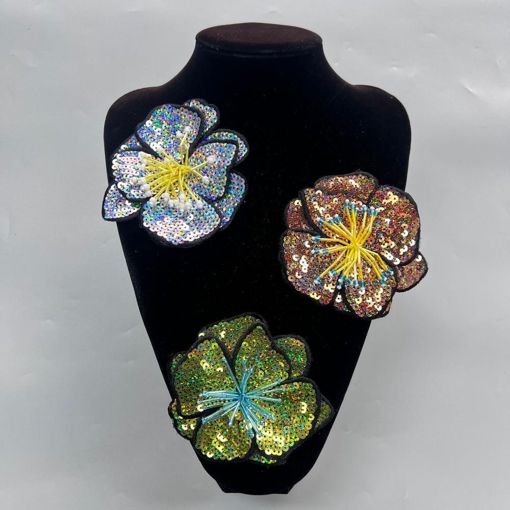 Colorful Sequins Sew On Patch Large Size Repair Hole Applique Flower Applique Auxiliary Material
