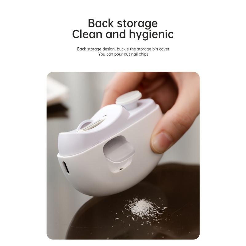 2 In 1 Electric Nail Clipper and Polisher Rechargeable Nail Trimmer