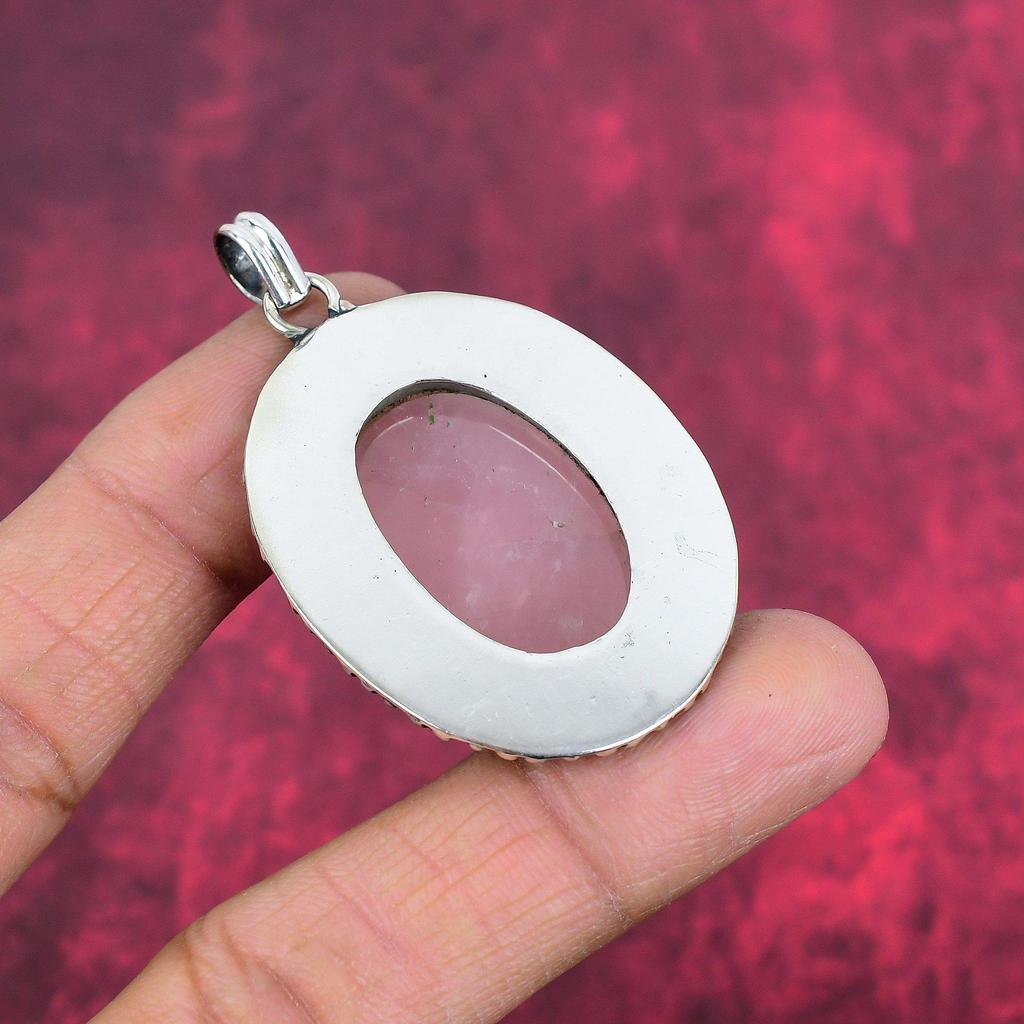 Rose Quartz Gemstone 925 Solid Sterling Silver Jewelry, Handmade Glorious Silver Jewelry Gift For Women