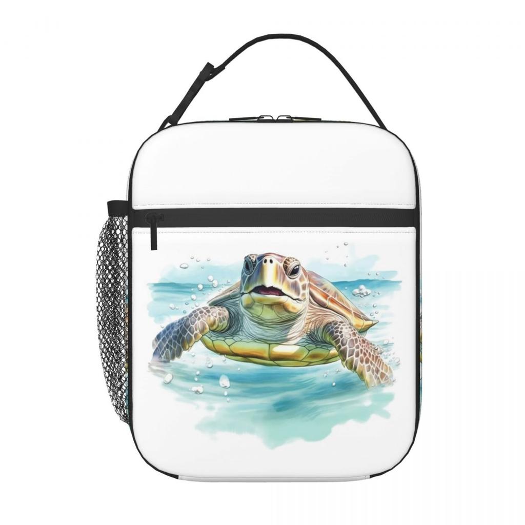 Schildkröte schwimmt im Meer Ozean Isolierte Lunchtasche für Kinder Schule Kühltasche Thermische Lebensmittelbox Tragetasche Auslaufsicherer Lunchboxen Behälter