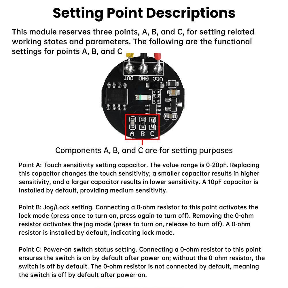 DC 3-24V Momentary/Latching Touch Switch Sensor Module JR223B Induction Capacitive Switch SI4164 MOSFET Led Light POWER Control