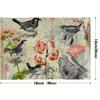 4PC Vintage Birds Table Mat Floral Botanical Placemats Kitchen Accessories for Dinner Party Enhancement