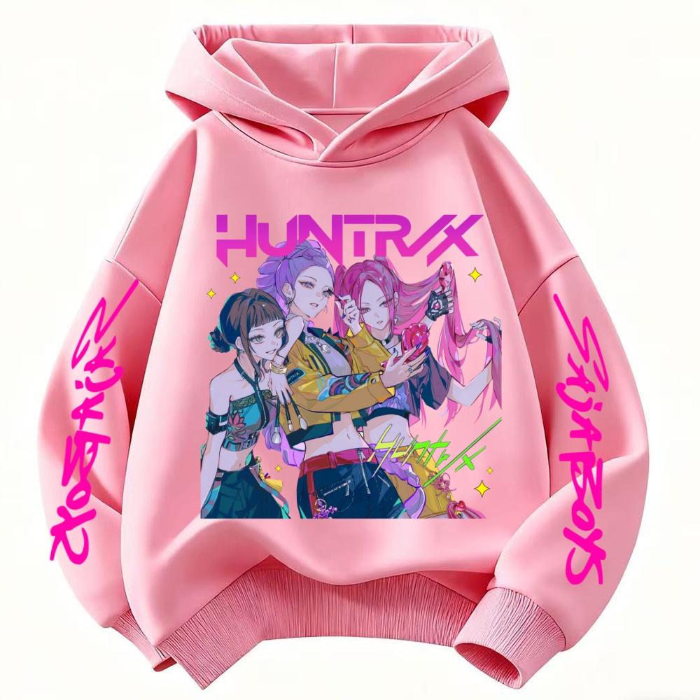 Abrigo para Niños de 3-12 Años Niños Niñas Tops Primavera Ocio Sudadera Ropa Sudadera con Capucha para Niños Película Popular KPop Cazadores de Demonios