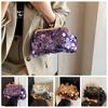 Shiny Evening Banquet Bag Glitter Lock Buckle Chain Crossbody Bag Single Shoulder with Round Handle Sequin Shoulder Bag Ladies