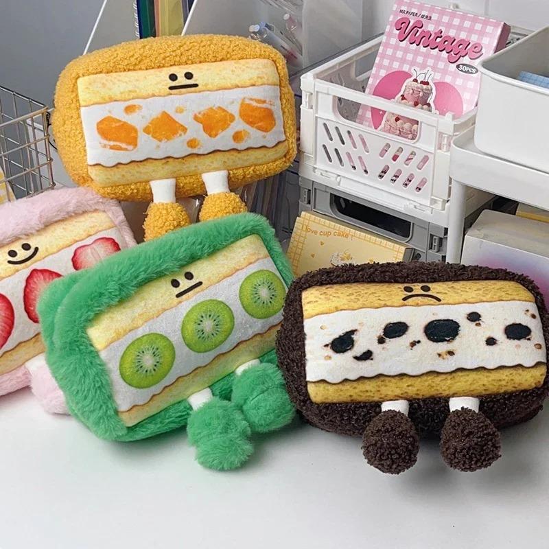 1pcs Cartoon Cute Sandwich Pencil Case Pen Holder Plush Bread Pencil Bag Funny Creative Kawaii Pencil Cases Student Stationery