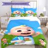 3pcs CoComelon Bedding Set Duvet Cover Closure Includes 1 Duvet Cover & 2 Pillowcases, Soft and Comfortable for All Seasons.