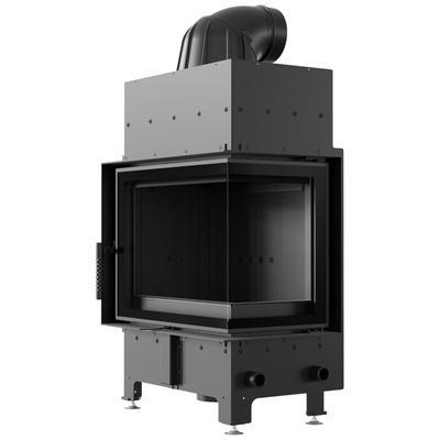 Steel Fireplace KRATKI FLOKI S Right 8 kW Ø 160 Black Thermotec Self Closing Door
