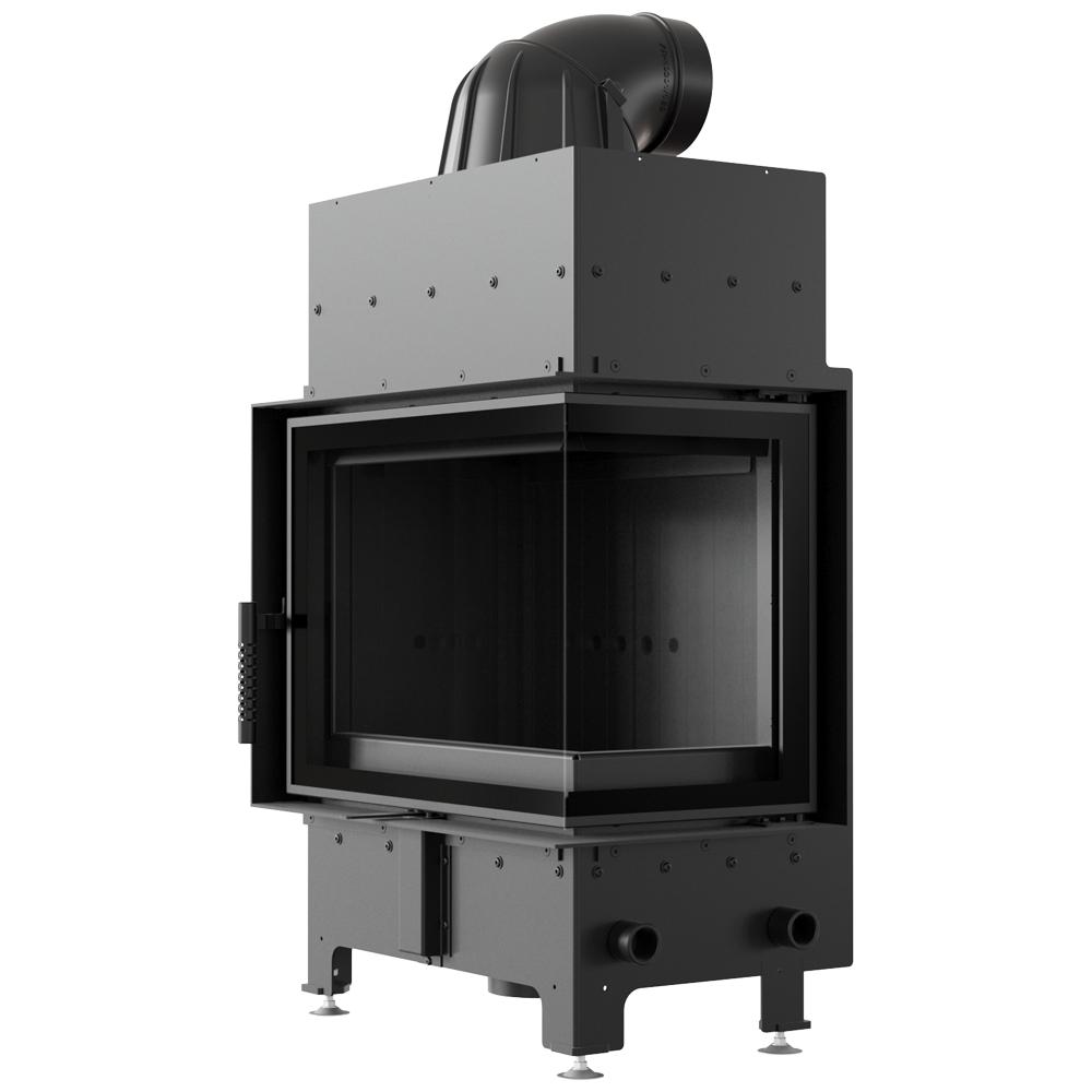 Corner insert KRATKI FLOKI 8kW Ø160 right black with closing full set