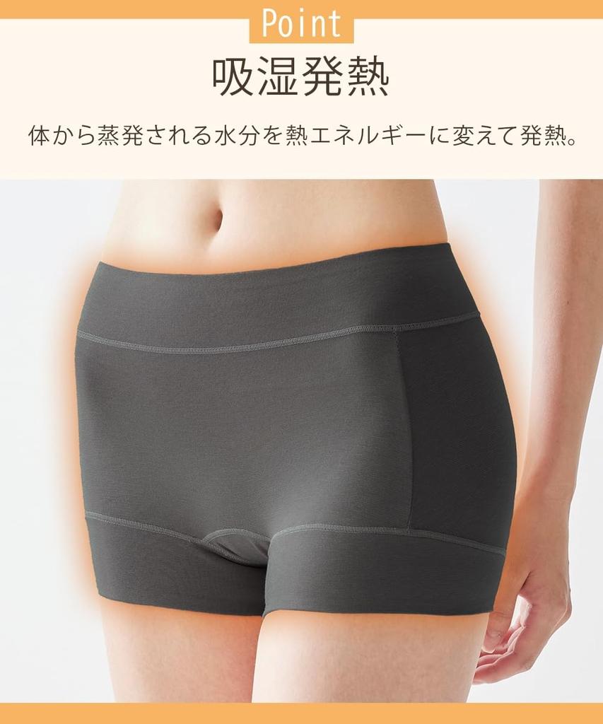 Nissen Winter Warm Core Cotton Blend Panties with and Comfortable Grayish Charcoal and 5L Women's Moisture-Wicking Heat-Generating Properties,