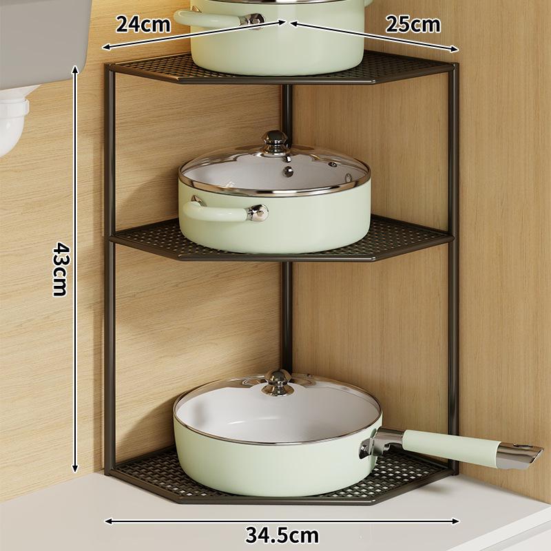 Corner Kitchen Counter Shelf: Multi-layer Pot and Cookware Storage Rack