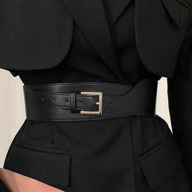 1pcs Belt Women Wind Versatile Version Black Dress Wide Waist Cincher Women Outerwear Fashion Suit Decorative