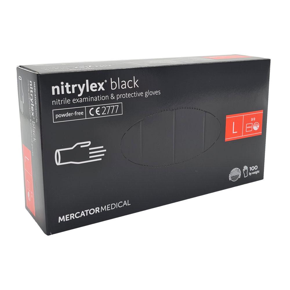 Nitrile Gloves Black Mercator Nitrylex Black 100 Pieces Carton 10 Pack