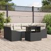 VidaXL 7-Piece Garden Sofa Set with Black Cushions In PE Rattan 3348933