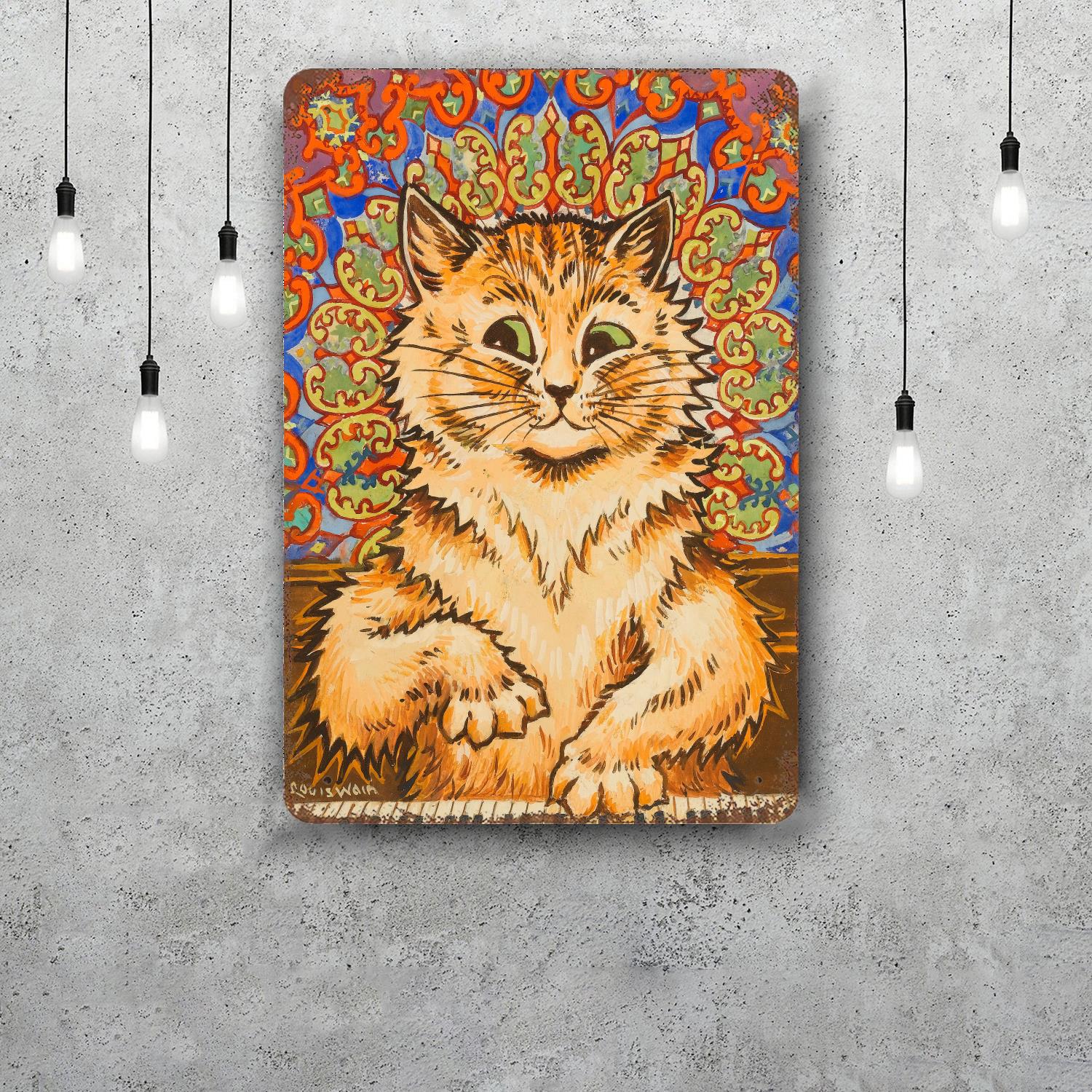 

louis wain painter Decor Vintage Metal Signs Tin Signs Captain Poster Decor for Bar Pub Club Man Cave Wall Decoration 20x30cm（7.8x11.8inch）