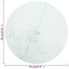 VidaXL Table Top White Ø70x0.8cm Tempered Glass with Marble Design