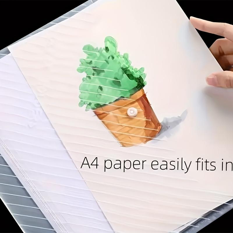 1pcs Durable Colorful A4 Transparent Folder No Deformation PP Envelope with Snaps for School and Office Supplies Organizer
