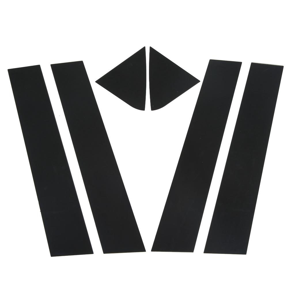 6 st Dekal för B-stolpe Svart Glans Sidodörr Fönster Täckning Trim Ersättning för Dodge Charger