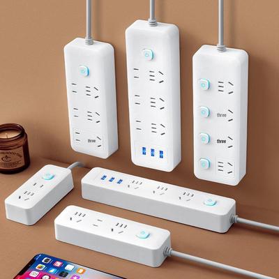 Extensão de Energia Multifuncional Estilo Xiaomi: Extensão Multi-Tomada com USB e Sub-Controlo
