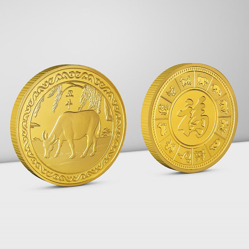 Sternzeichen, vergoldete Münzen, Gedenkmünzen, Paare, Metall, Münzen, Geschenke für Ältere, Geschenke im chinesischen Stil