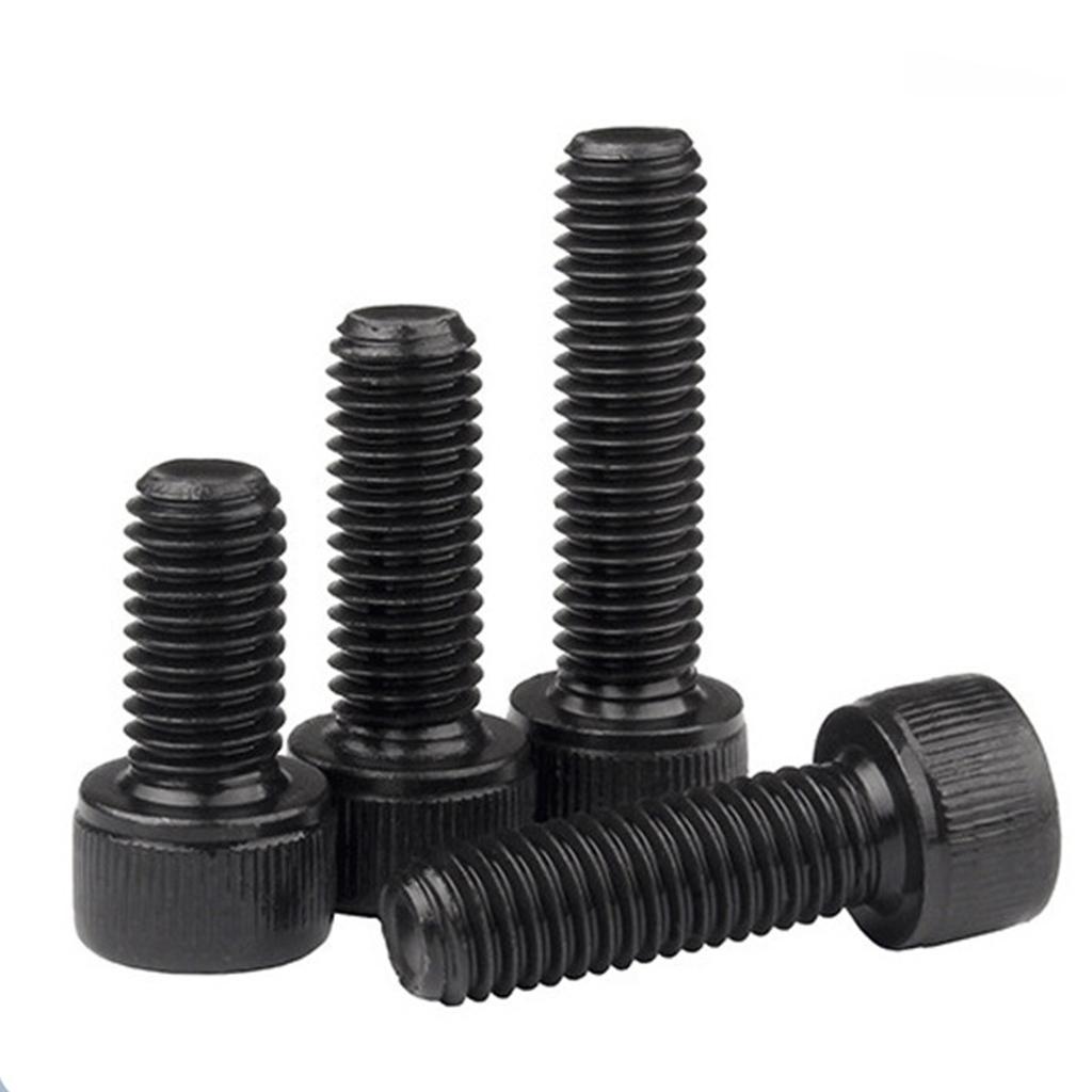 460pcs 12.9 grade black carbon steel knurled socket head cap screw set, DIN912 M3 M4 M5 M6 nuts and washers, for machinery.