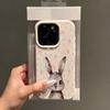 Cute Rabbit Pink Rose Pattern Lychee Soft Phone Case For iPhone 17 16 15 14 13 12 11 Pro Max 17 Air X Xs XR 15 14 Plus Cover